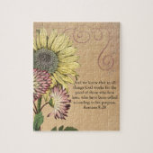  zonnebloem bijbelvers legpuzzel (Verticaal)