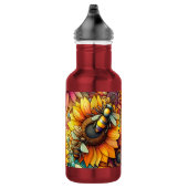 Zonnebloem bijen bloeien, Boho Tuin Waterfles (Rechts)