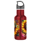 Zonnebloem bijen bloeien, Boho Tuin Waterfles (Achterkant)