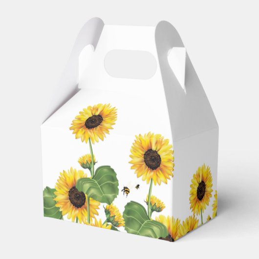 Zonnebloem Bijen Dank Je Bedankdoosjes (Achterkant)