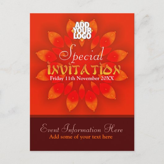 Zonnebloem Bijzondere Briefkaart voor Uitnodiging (Voorkant)