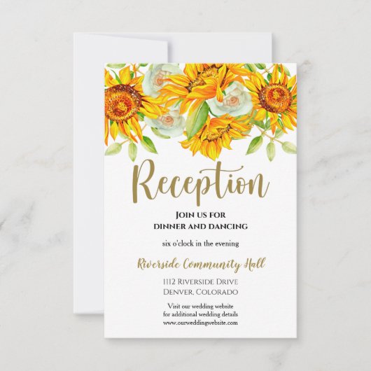 Zonnebloem Bindaftreksel Invoegen Kaart (Voorkant)