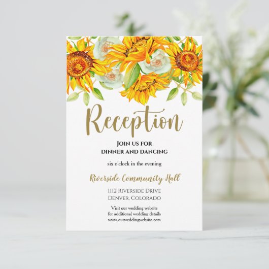 Zonnebloem Bindaftreksel Invoegen Kaart (Staand voorkant)