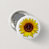 Zonnebloem Binnenvrede Symbool Teken Anti-War Ronde Button 3,2 Cm (Voorkant /achterkant)