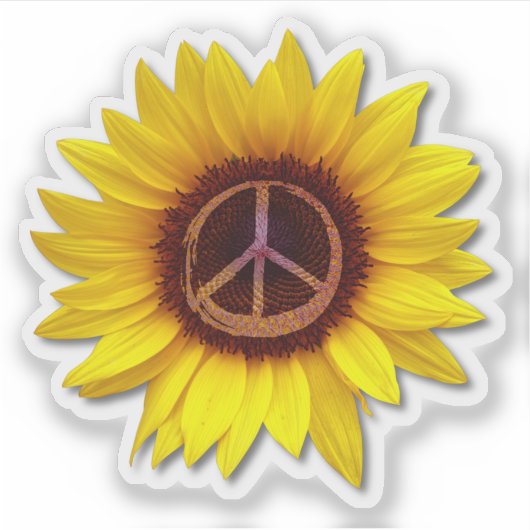 Zonnebloem Binnenvrede Symbool teken Bloem Oekraïn Sticker (Voorkant)