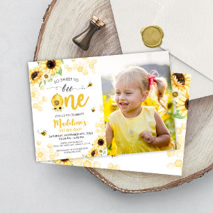 Zonnebloem Birthday Invitation Honey Sweet One Kaart