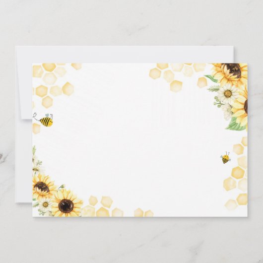 Zonnebloem Birthday Invitation Honey Sweet One Kaart (Achterkant)