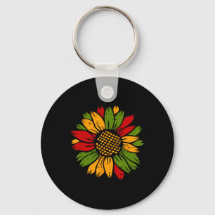 Zonnebloem Black History Month Kleuren Mannen Vrou Sleutelhanger