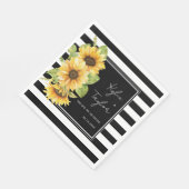 Zonnebloem Black & White Stripe Wedding or Shower Servet (Hoek)