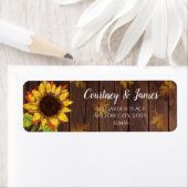Zonnebloem & bladeren | Rustieke Houten Land Bruil Etiket (Insitu)