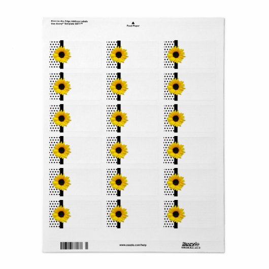 Zonnebloem Blanken Adresetiketten Etiket (Full Sheet)