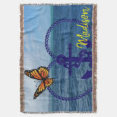 Zonnebloem Blanket met anchor Throw Blanket Deken (Voorkant Verticaal)