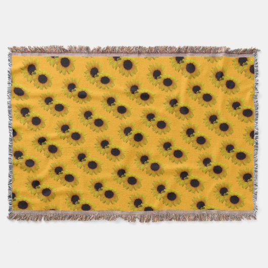 Zonnebloem Blanket Yellow Sunflower Throw Blanket Deken (Voorkant)