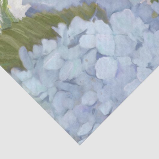 Zonnebloem Blauw Bloemen Dragonfly Script Tissuepapier (Detail)