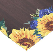 Zonnebloem Blauw Bloemen Hout Bruiloft Save The Da Lange Tafelloper (Hoek)