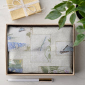 Zonnebloem Blauw Bloemen Vlinder Dragonfly Tissuepapier (Geschenk)