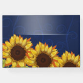 Zonnebloem / Blauw bruiloft gastenboek (Achterkant)