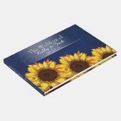Zonnebloem / Blauw bruiloft gastenboek (Hoek)
