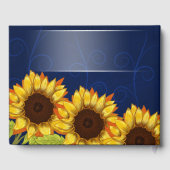 Zonnebloem / Blauw bruiloft gastenboek (Achterkant)