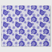 Zonnebloem Blauw Cadeaupapier (Vlak)