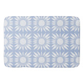 Zonnebloem Blauw Floral Tegel Pattern Badmat (Voorkant)