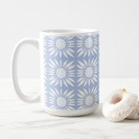 Zonnebloem Blauw Floral Tegel Pattern