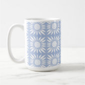 Zonnebloem Blauw Floral Tegel Pattern Koffiemok (Links)