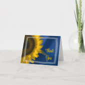 Zonnebloem Blauw Hartelijk dank Bedankkaart (Voorkant)
