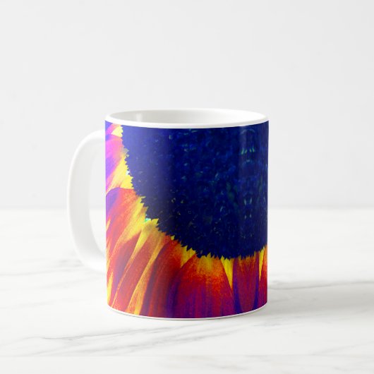 Zonnebloem Blauw Koffiemok (Voorkant links)