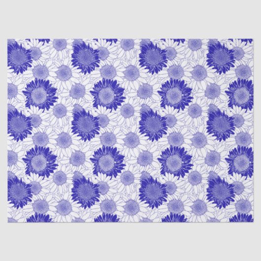 Zonnebloem Blauw Tissuepapier (Voorkant)