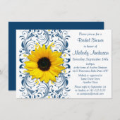 Zonnebloem Blauw Vrijgezellenfeest Kaart (Voorkant / Achterkant)