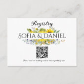 Zonnebloem blauw wilde bloem bruiloft QR Informatiekaartje (Voorkant)