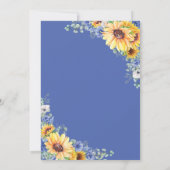 Zonnebloem Blauwe Floral Greenery Geometric Weddin Kaart (Achterkant)