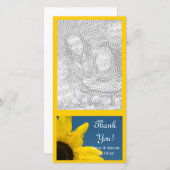 Zonnebloem Blauwe Hemel bruiloft Dank u fotokaart Bedankkaart (Voorkant / Achterkant)