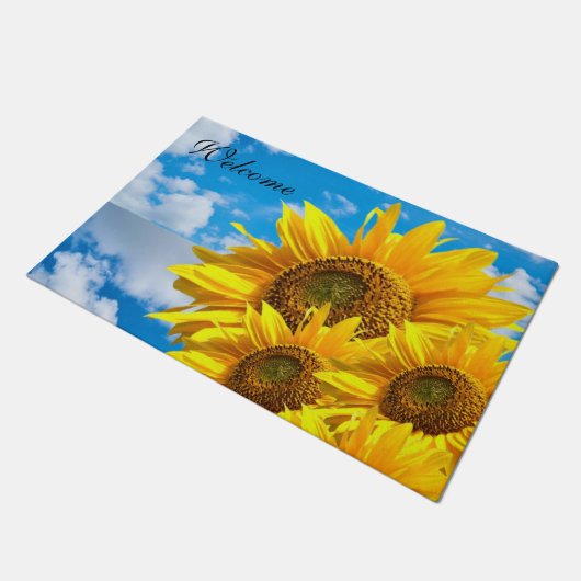 Zonnebloem Blauwe Hemel Deurmat (Schuin)