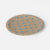 Zonnebloem Blauwe Kleine Bloemen Papieren Bordje (Gekanteld)