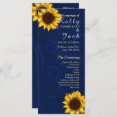 Zonnebloem/Blauwe trouwrek kaart (Voorkant / Achterkant)