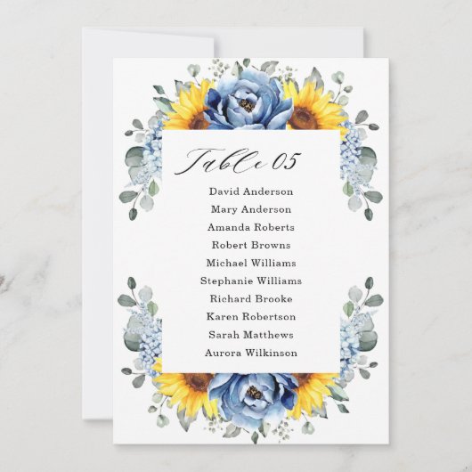 Zonnebloem Blauwe Zeemuizen Kaart (Voorkant)