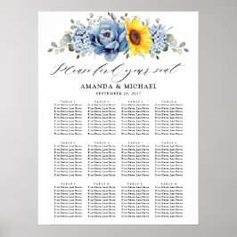 Zonnebloem Blauwe Zeemuizen Poster