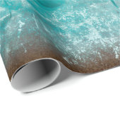 Zonnebloem Blauwgroen Blauw  Antiek Textuur Cadeaupapier (Rol Hoek)