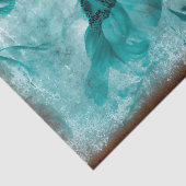 Zonnebloem Blauwgroen Blauw Antiek textuur Tissuepapier (Detail)