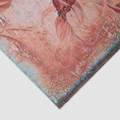 Zonnebloem Blauwgroen bruine Sepia  Antiek textuur Tissuepapier (Detail)