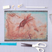 Zonnebloem Blauwgroen bruine Sepia  Antiek textuur Tissuepapier (Craft)