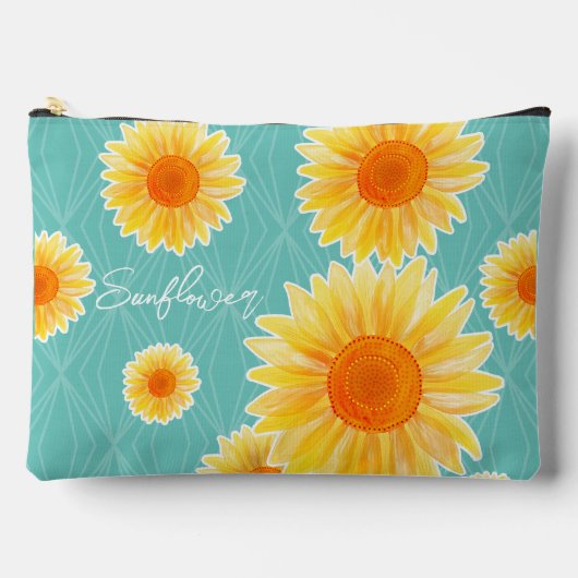 Zonnebloem Blauwgroen Etui (Voorkant)