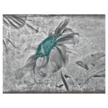 Zonnebloem Blauwgroen grijze  Antiek textuur