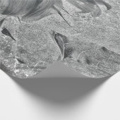 Zonnebloem Blauwgroen grijze  Antiek textuur Cadeaupapier (Hoek)