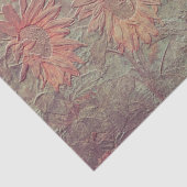 Zonnebloem Blauwgroen koraalroze textuur Grunge Tissuepapier (Detail)