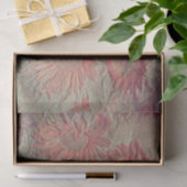 Zonnebloem Blauwgroen koraalroze textuur Grunge Tissuepapier (Geschenk)