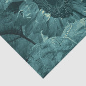 Zonnebloem Blauwgroen  landelijk ontwerp Tissuepapier (Detail)