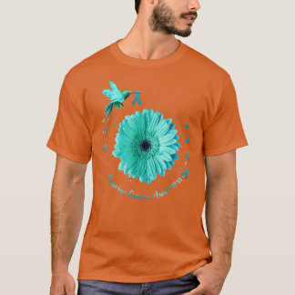 Zonnebloem Blauwgroen Ribbon Ovarium Cancer A T-shirt